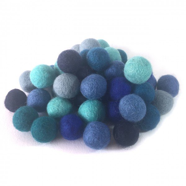 Viltbal - Wolkraal 2,0 cm voordeelzak mixkleuren