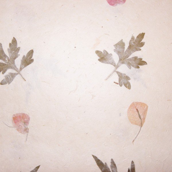 Loktapapier naturel met bloemen 75x50